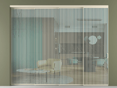 Перегородка Formato внутри проёма 4 створки с синхронным механизмом