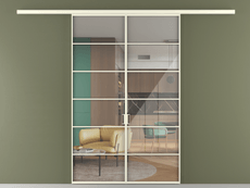 Перегородка Формато вдоль стены 2 створки