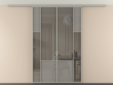 Перегородка Мозаик вдоль стены на потолок 2 створки