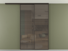 Перегородка Формато вдоль стены на потолок 2 створки с синхронным механизмом