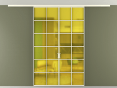 Перегородка Формато вдоль стены на потолок 2 створки