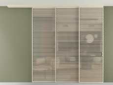 Перегородка Формато вдоль стены на потолок 3 створки с синхронным механизмом