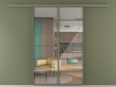 Перегородка Формато вдоль стены 2 створки