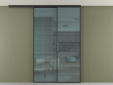 Перегородка Formato вдоль стены на потолок 2 створки с синхронным механизмом