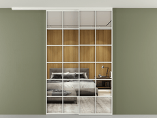 Перегородка Формато вдоль стены на потолок 2 створки с синхронным механизмом