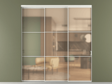 Перегородка Формато внутри проёма 3 створки с синхронным механизмом