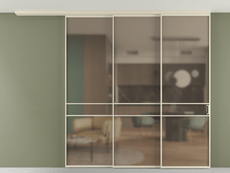 Перегородка Formato вдоль стены на потолок 3 створки с синхронным механизмом