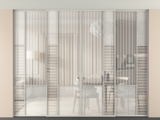 Перегородка Мозаик внутри проёма скрытое крепление в потолок 4 створки