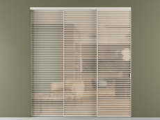 Перегородка Формато внутри проёма 3 створки с синхронным механизмом