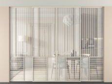 Перегородка Мозаик внутри проёма скрытое крепление в потолок 4 створки