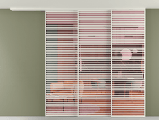 Перегородка Формато вдоль стены на потолок 3 створки с синхронным механизмом