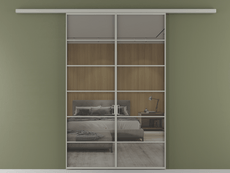 Перегородка Формато вдоль стены 2 створки