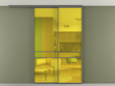 Перегородка Formato вдоль стены на потолок 2 створки с синхронным механизмом