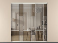 Перегородка Mosaic внутри проёма трёхстворчатая