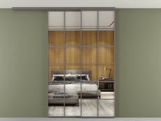 Перегородка Formato вдоль стены на потолок 2 створки с синхронным механизмом