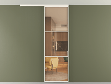 Перегородка Formato вдоль стены на потолок 1 створка