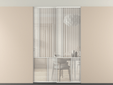 Перегородка Мозаик внутри проёма скрытое крепление в потолок 2 створки