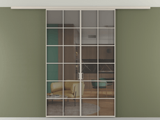 Перегородка Formato вдоль стены на потолок 2 створки