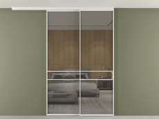 Перегородка Формато вдоль стены на потолок 2 створки с синхронным механизмом