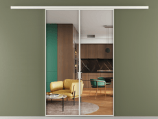 Перегородка Формато вдоль стены 2 створки