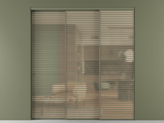 Перегородка Formato внутри проёма 3 створки с синхронным механизмом