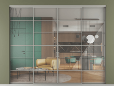 Перегородка Formato внутри проёма 4 створки