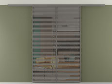 Перегородка Формато вдоль стены на потолок 2 створки