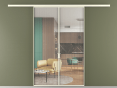 Перегородка Formato вдоль стены 2 створки