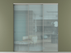 Перегородка Formato внутри проёма 3 створки с синхронным механизмом