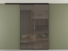 Перегородка Formato вдоль стены на потолок 2 створки с синхронным механизмом