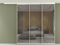 Перегородка Формато вдоль стены на потолок 3 створки с синхронным механизмом