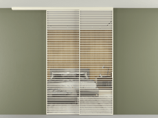 Перегородка Формато вдоль стены на потолок 2 створки с синхронным механизмом