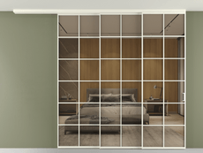 Перегородка Формато вдоль стены на потолок 3 створки с синхронным механизмом