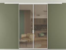 Перегородка Формато вдоль стены на потолок 2 створки