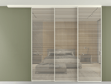 Перегородка Формато вдоль стены на потолок 3 створки с синхронным механизмом