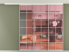 Перегородка Формато вдоль стены на потолок 3 створки с синхронным механизмом