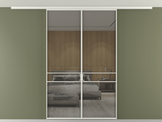 Перегородка Формато вдоль стены на потолок 2 створки