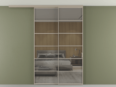 Перегородка Formato вдоль стены на потолок 2 створки с синхронным механизмом