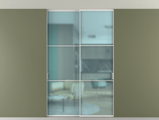 Перегородка Формато внутри проёма скрытое крепление в потолок 2 створки