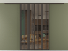 Перегородка Формато вдоль стены на потолок 2 створки