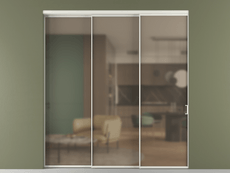 Перегородка Formato внутри проёма 3 створки с синхронным механизмом