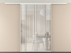 Перегородка Mosaic вдоль стены на потолок 2 створки