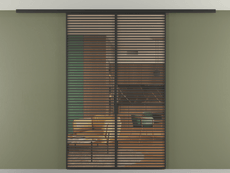 Перегородка Формато вдоль стены на потолок 2 створки