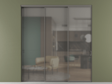 Перегородка Формато внутри проёма 3 створки с синхронным механизмом