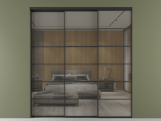 Перегородка Formato внутри проёма 3 створки с синхронным механизмом