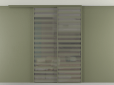 Перегородка Формато вдоль стены на потолок 2 створки с синхронным механизмом