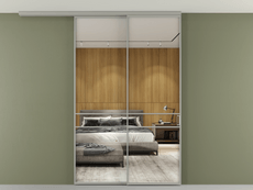 Перегородка Формато вдоль стены на потолок 2 створки с синхронным механизмом