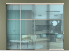 Перегородка Формато внутри проёма 4 створки с синхронным механизмом