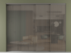 Перегородка Формато внутри проёма 4 створки с синхронным механизмом