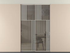 Перегородка Мозаик внутри проёма скрытое крепление в потолок 2 створки